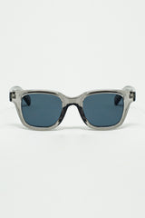 Retro Round Sunglasses With Smoke Black Lense and Transparent Gray Frame