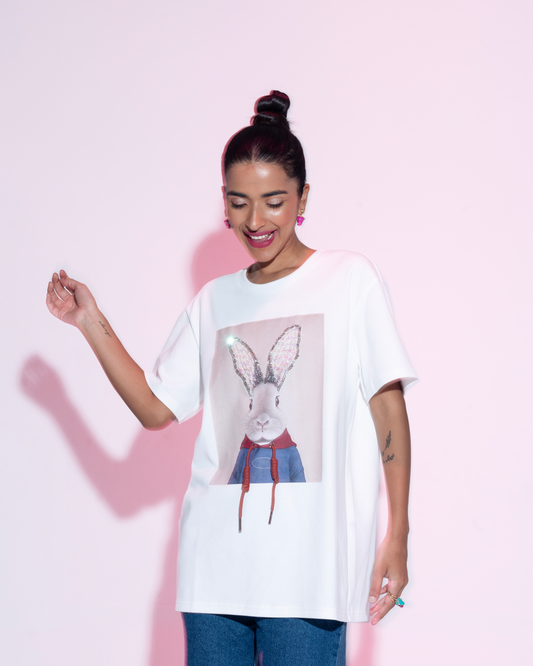 Sahi London Roger Graphic Embroidered Cotton T-Shirt - T-Shirts