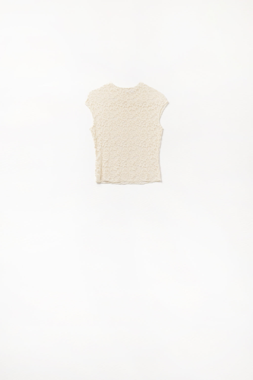 Romantic Lace T-shirt With Cap Sleeves in beige - T-Shirts