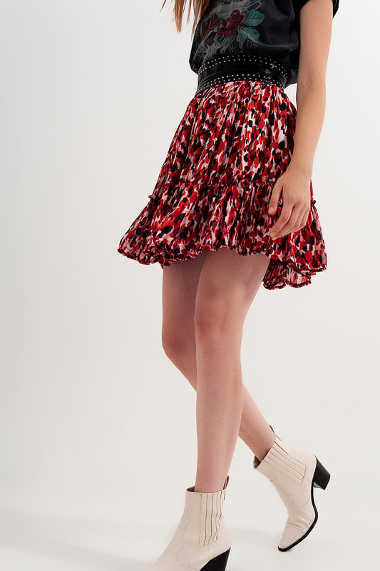 Ruffle mini skirt in animal print - Skirts