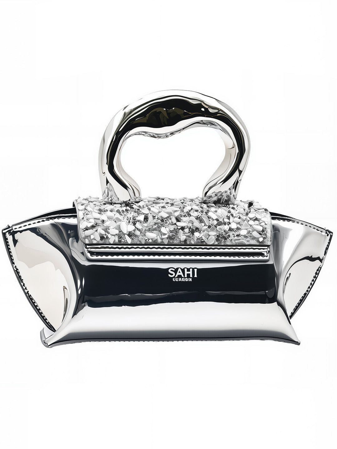 Silver designer handbag for women by Sahi London - HAND BAGS