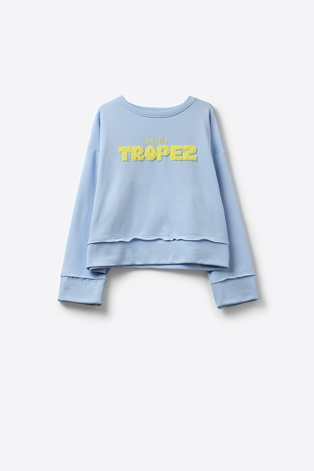 Saint Tropez Embroidered baby Blue Sweatshirt - Sweaters