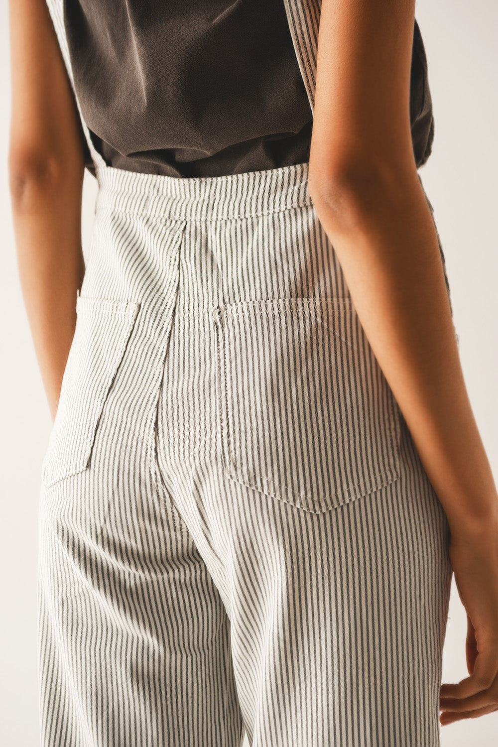 Salopette jumpsuit in grey stripes - Dresses