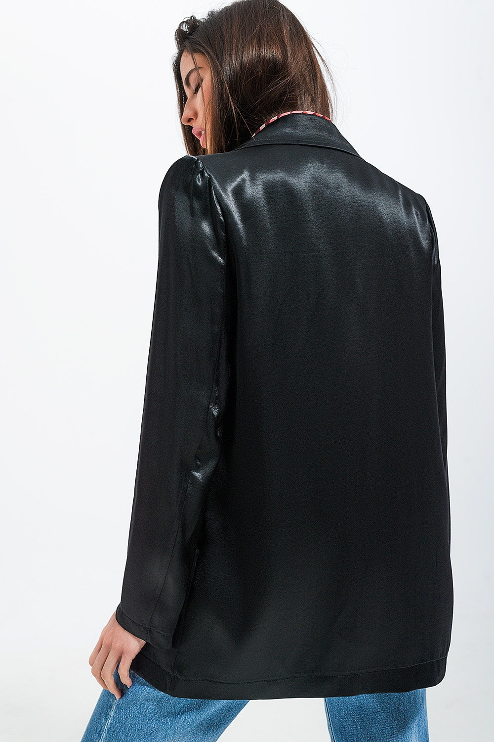 Satin blazer in black - Blazers