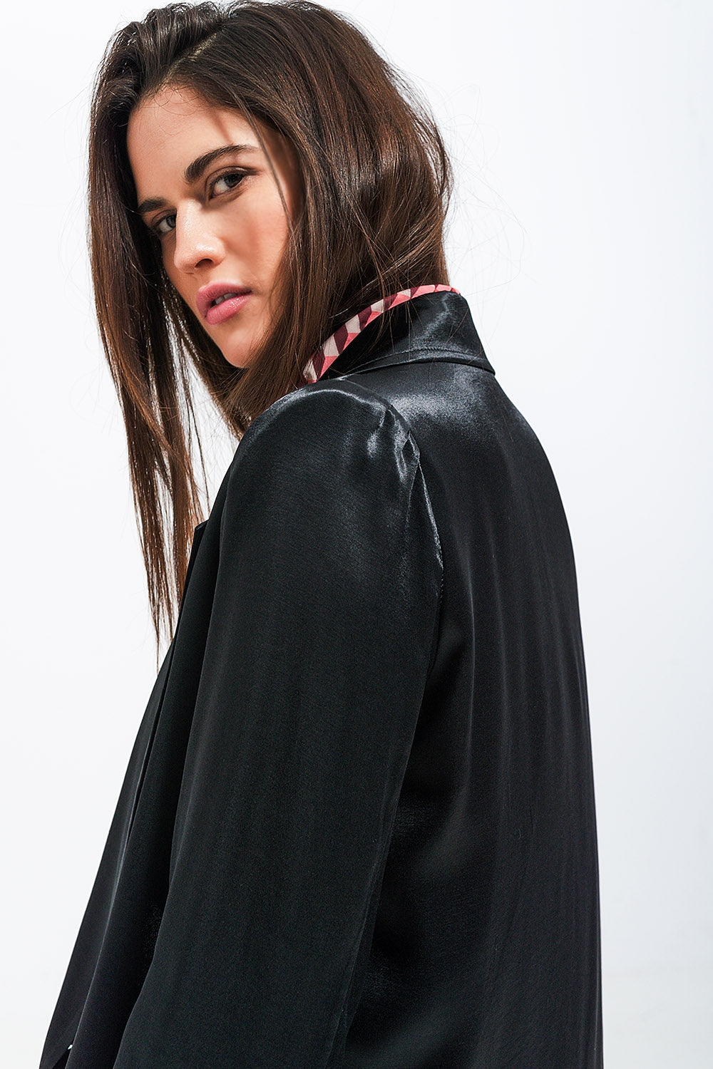 Satin blazer in black - Blazers