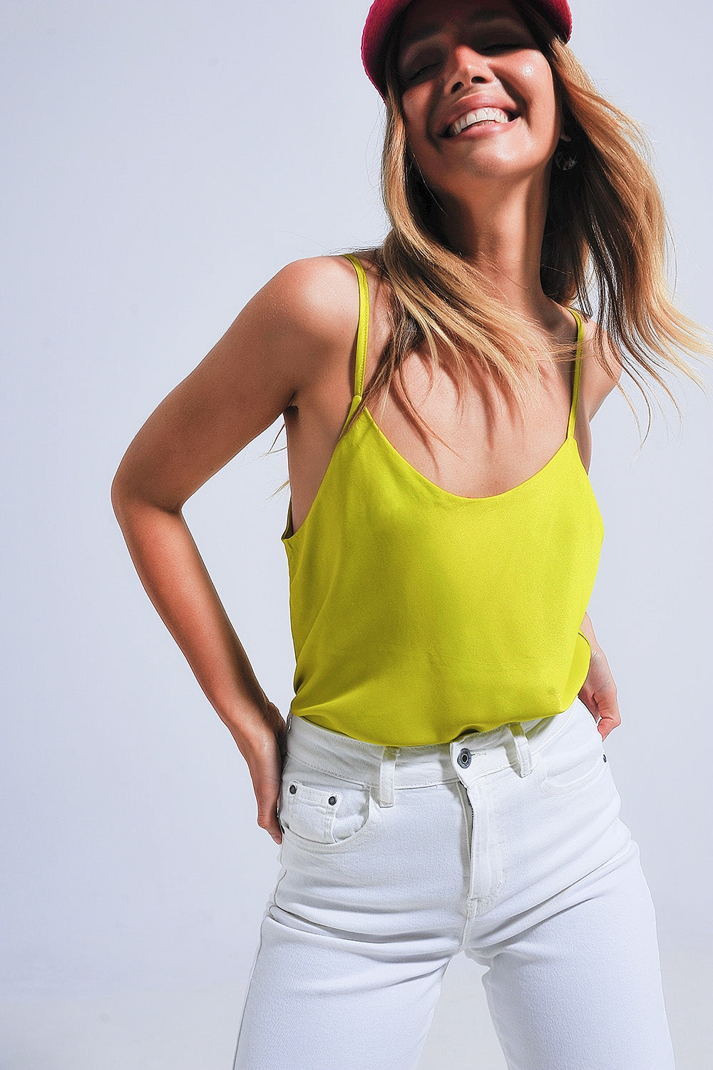 Satin cami in green - Cami Tops