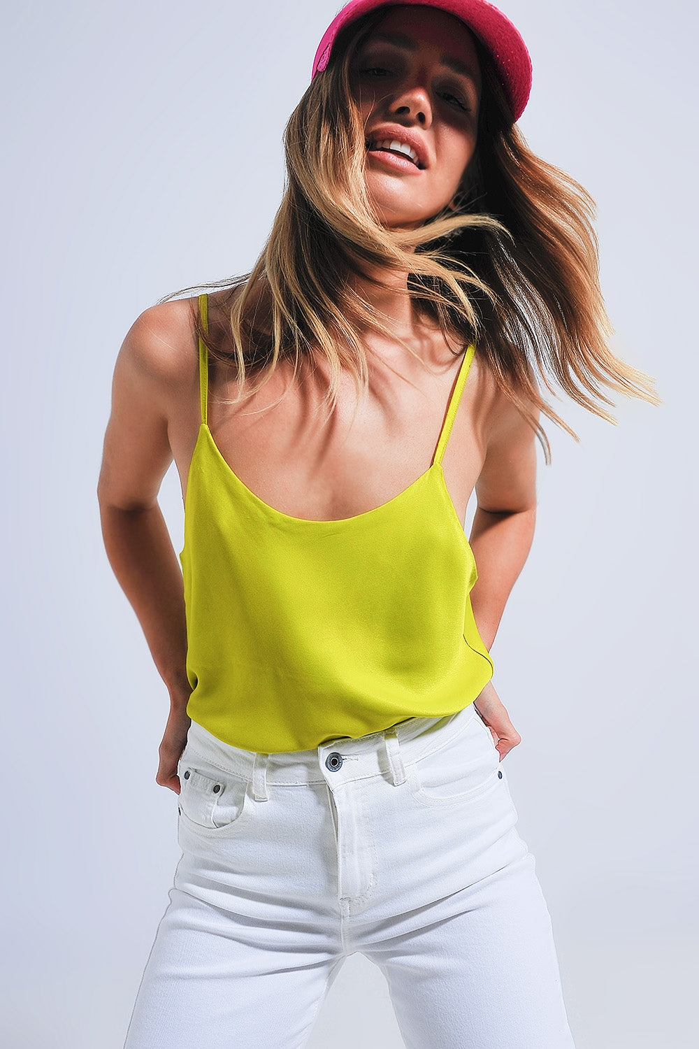Satin cami in green - Cami Tops