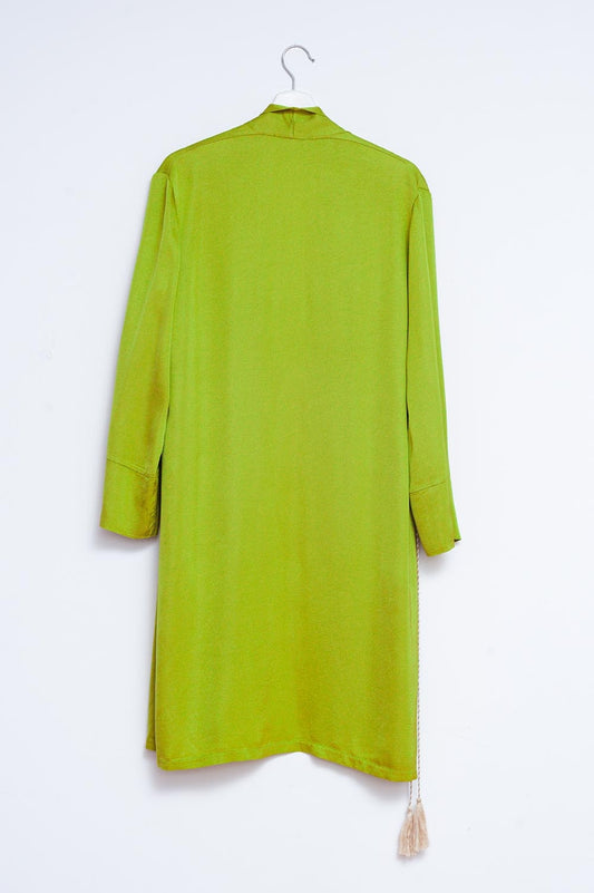 Satin kimono in green - Kimonos
