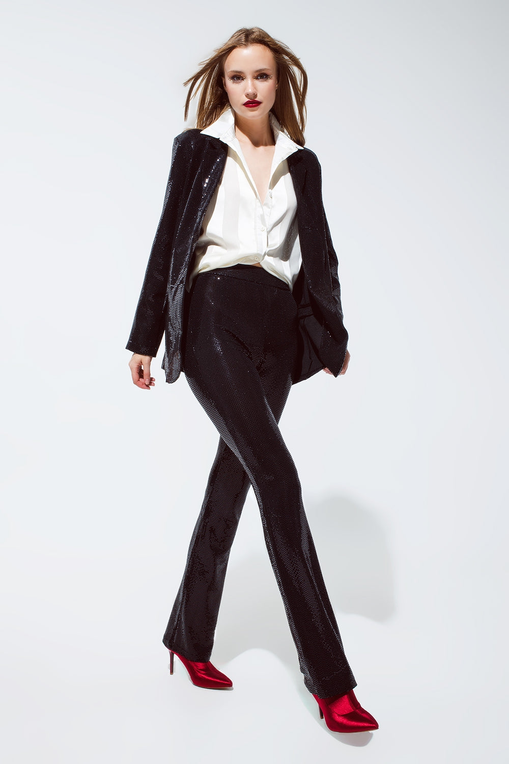 Sequin Leggings in Black - Trousers