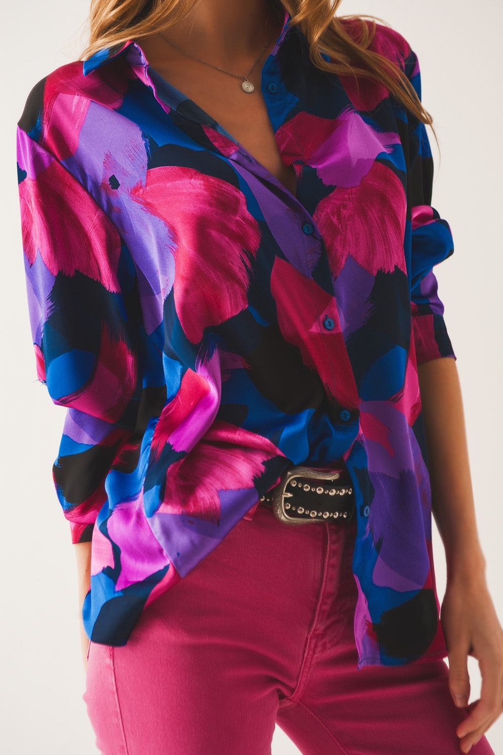 Shirt in purple floral print - Shirts