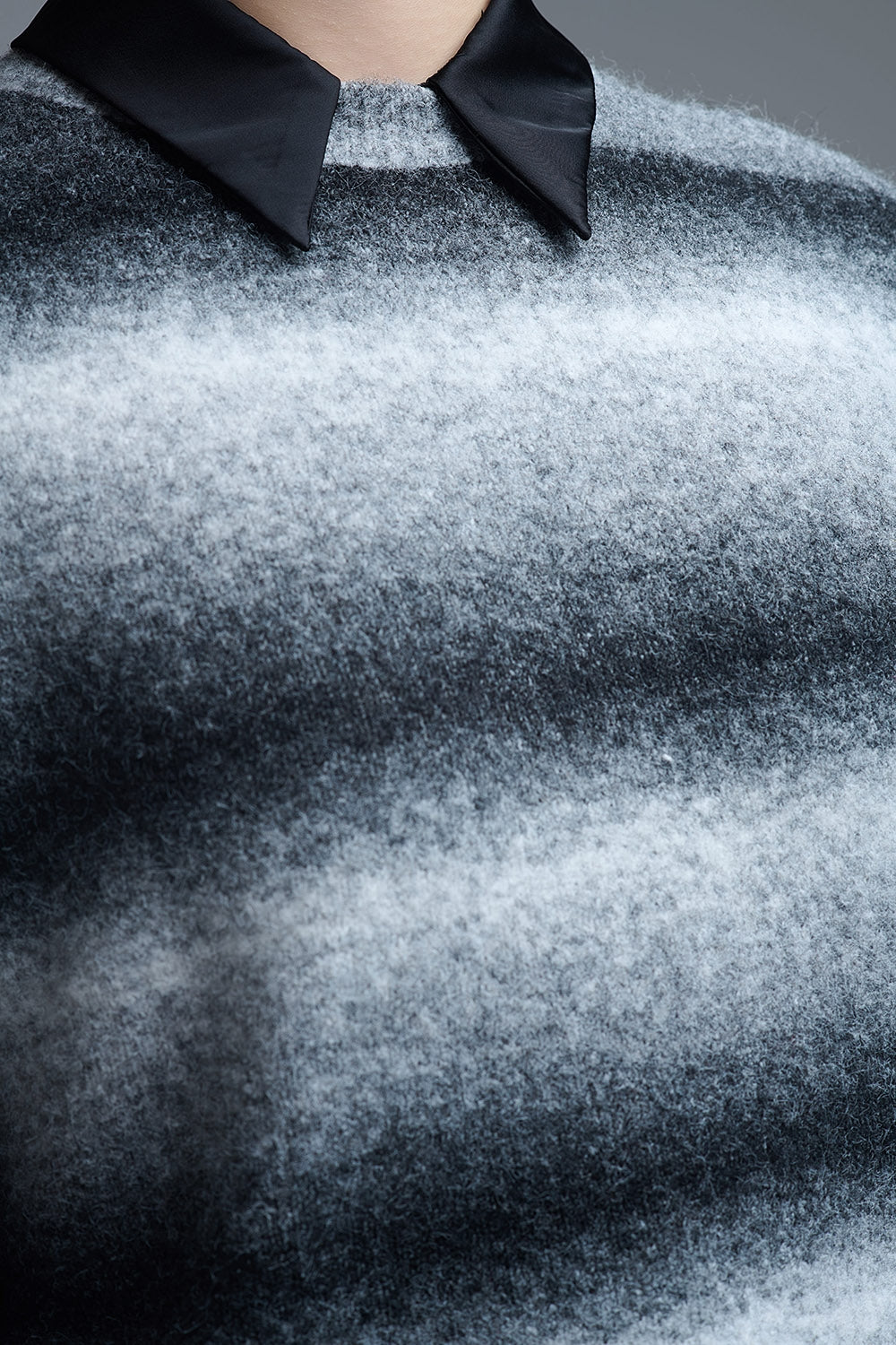 Short Sleeve Ombré Striped Sweater in Grey - Sweaters