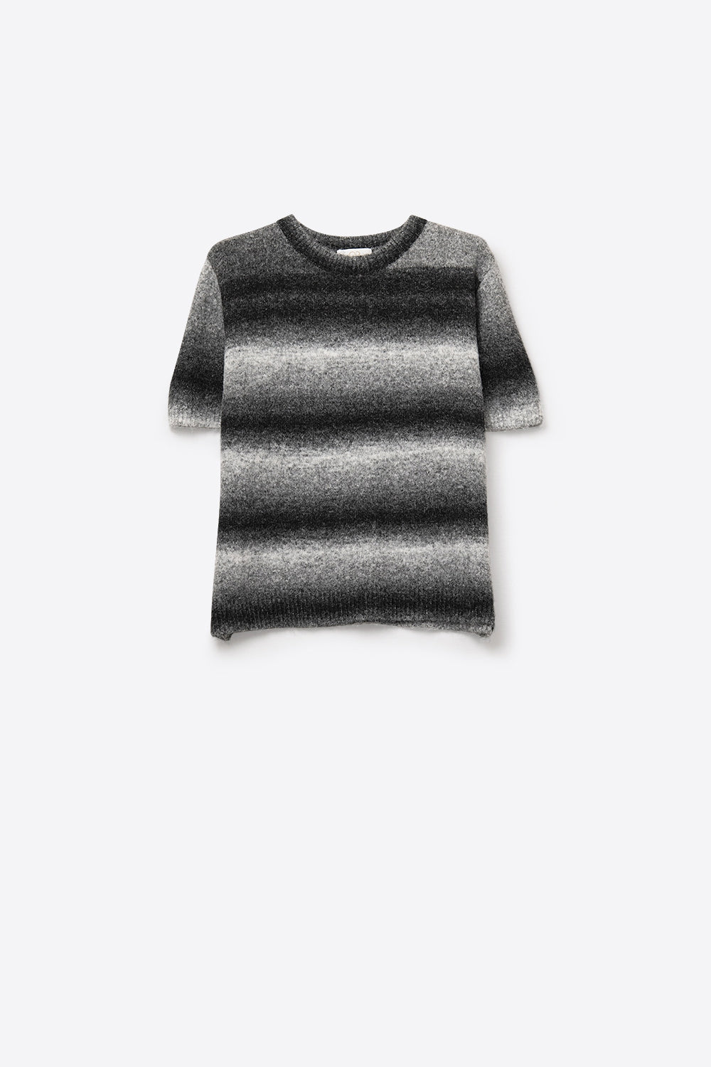 Short Sleeve Ombré Striped Sweater in Grey - Sweaters