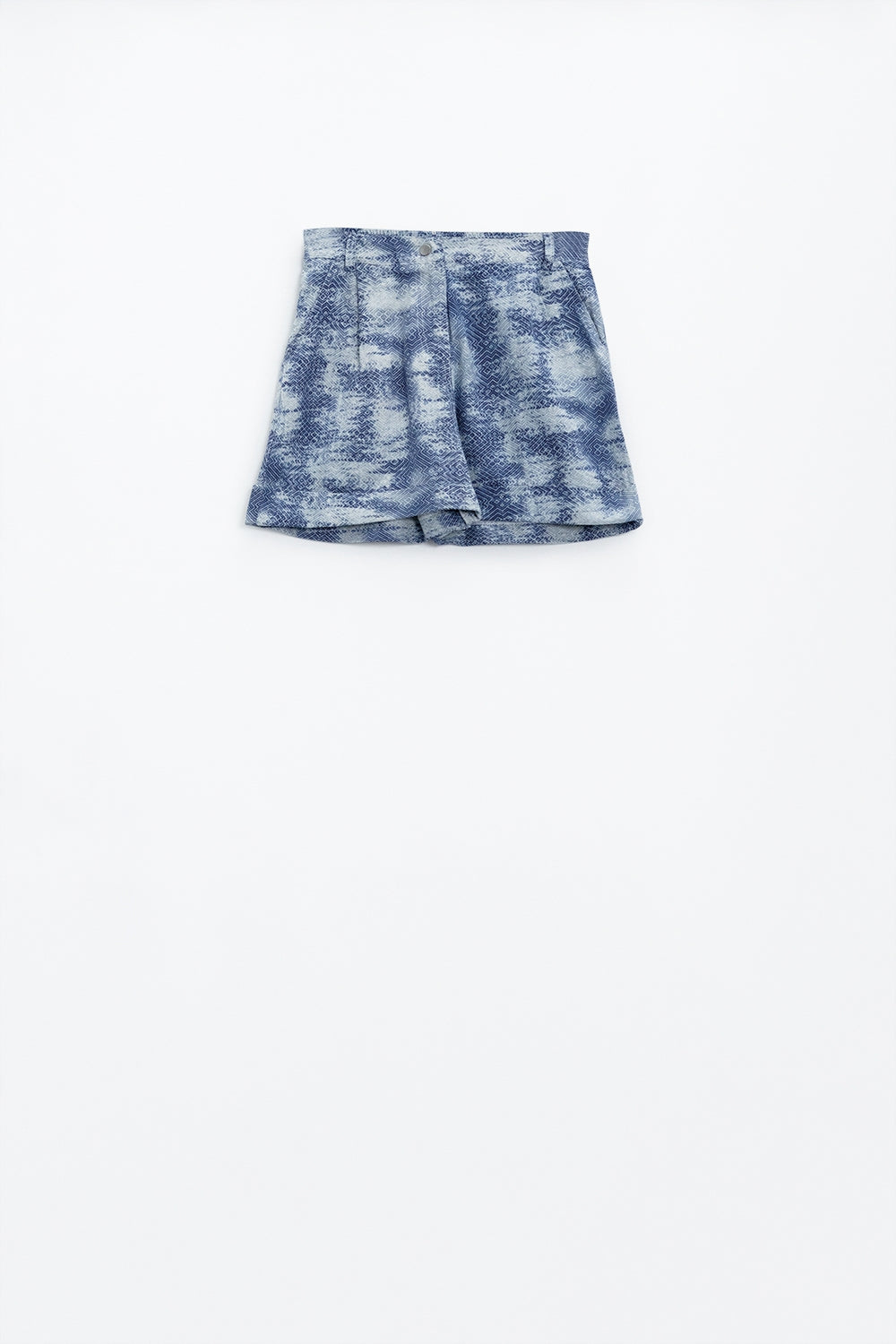 Shorts In Tie Dye Blue With Front And Back Pockets - Trousers