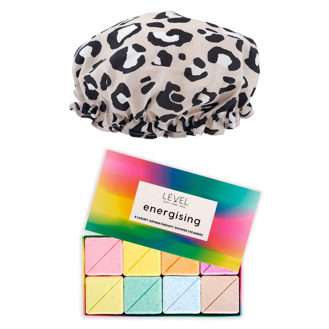 SMUG Shower Sanctuary Set for an Energising Shower Grey Leopard - Shower Sanctuary Set