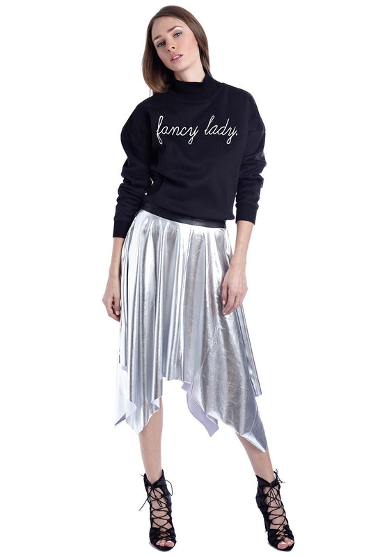Silver pleated midi skirt in metallic - Skirts