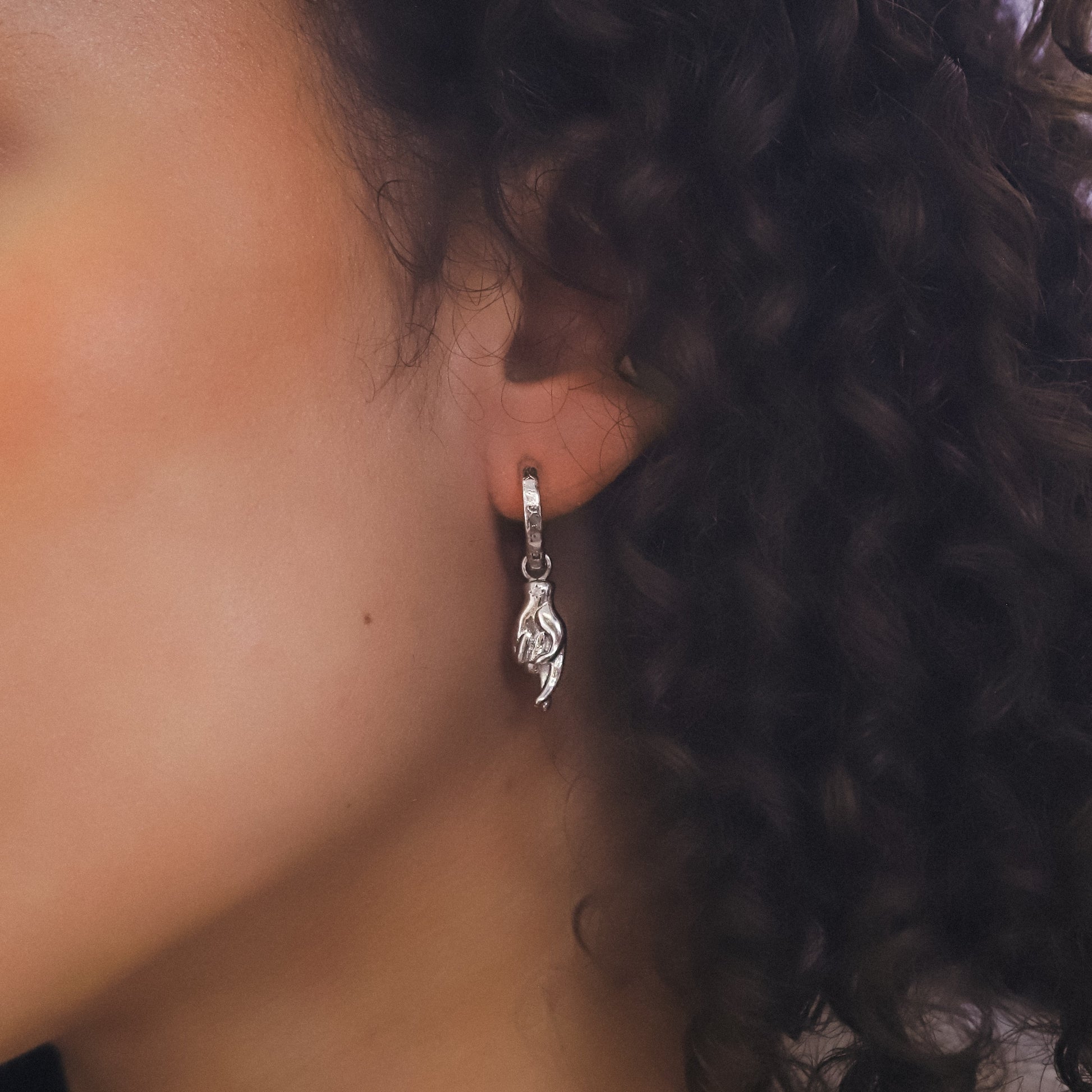 Sterling Silver Earrings - Trendy Charm Design - Earrings