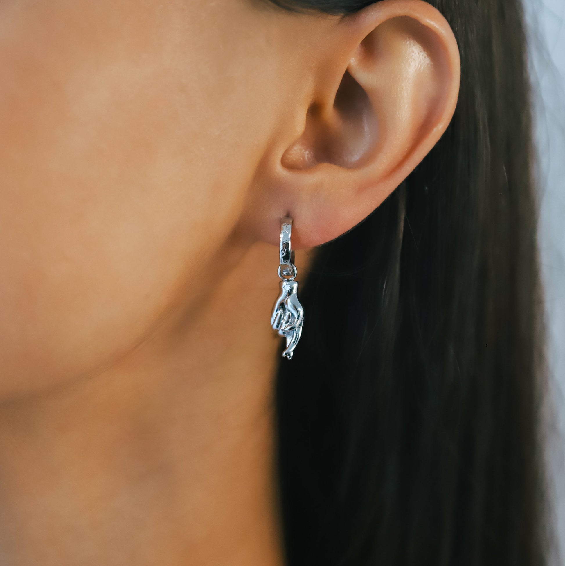 Sterling Silver Earrings - Trendy Charm Design - Earrings