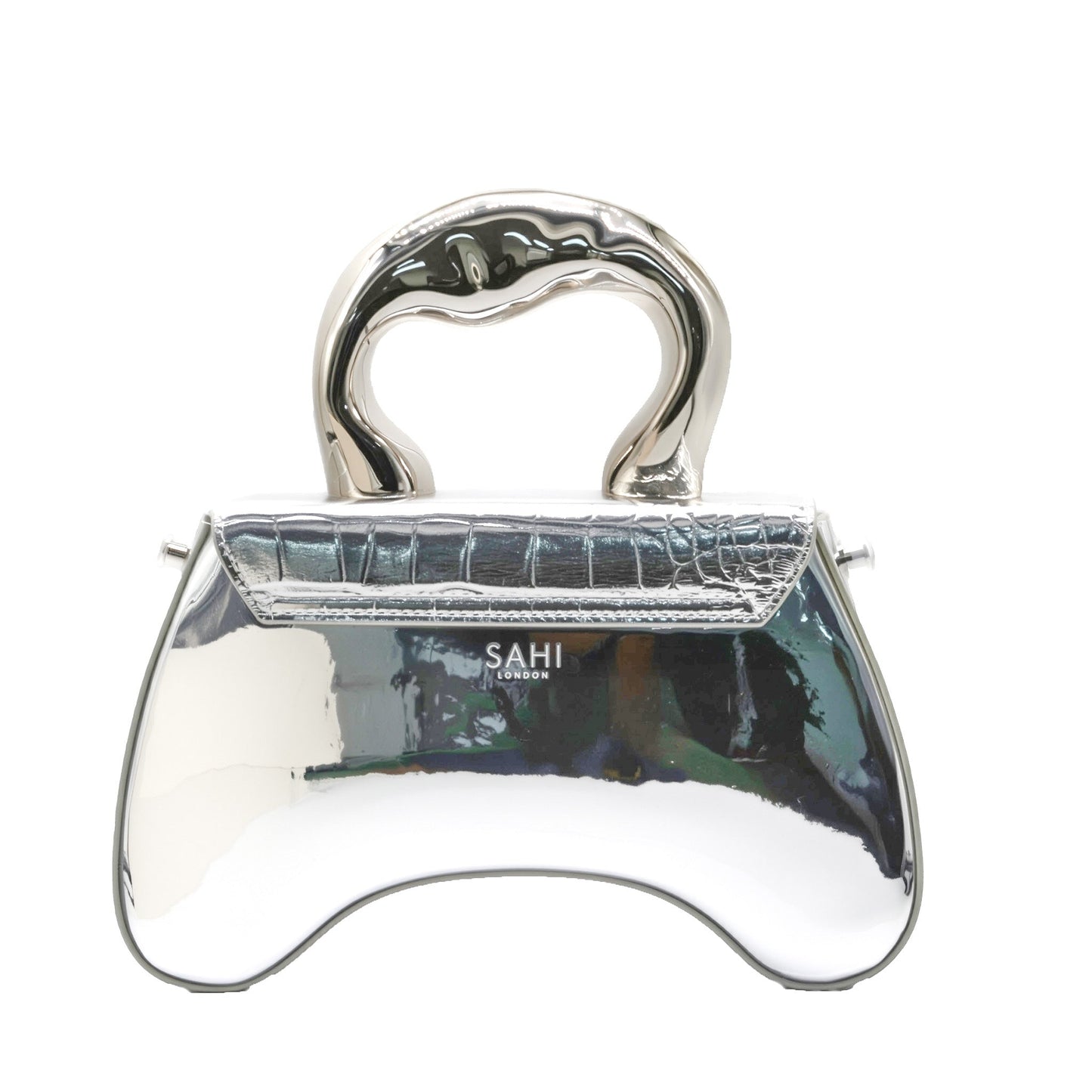 Sahi London Silver Vegan Leather Bag for Women - HAND BAGS
