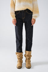 Jean skinny avec coutures contrastées