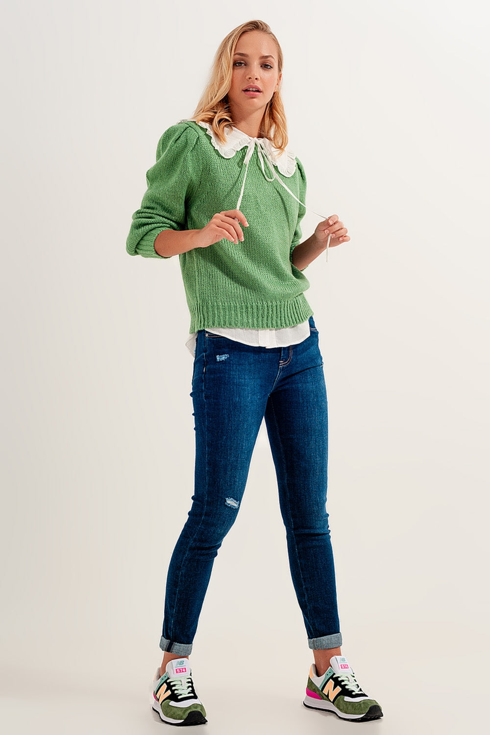 Skinny jeans with stretch in medium blue - Jeans