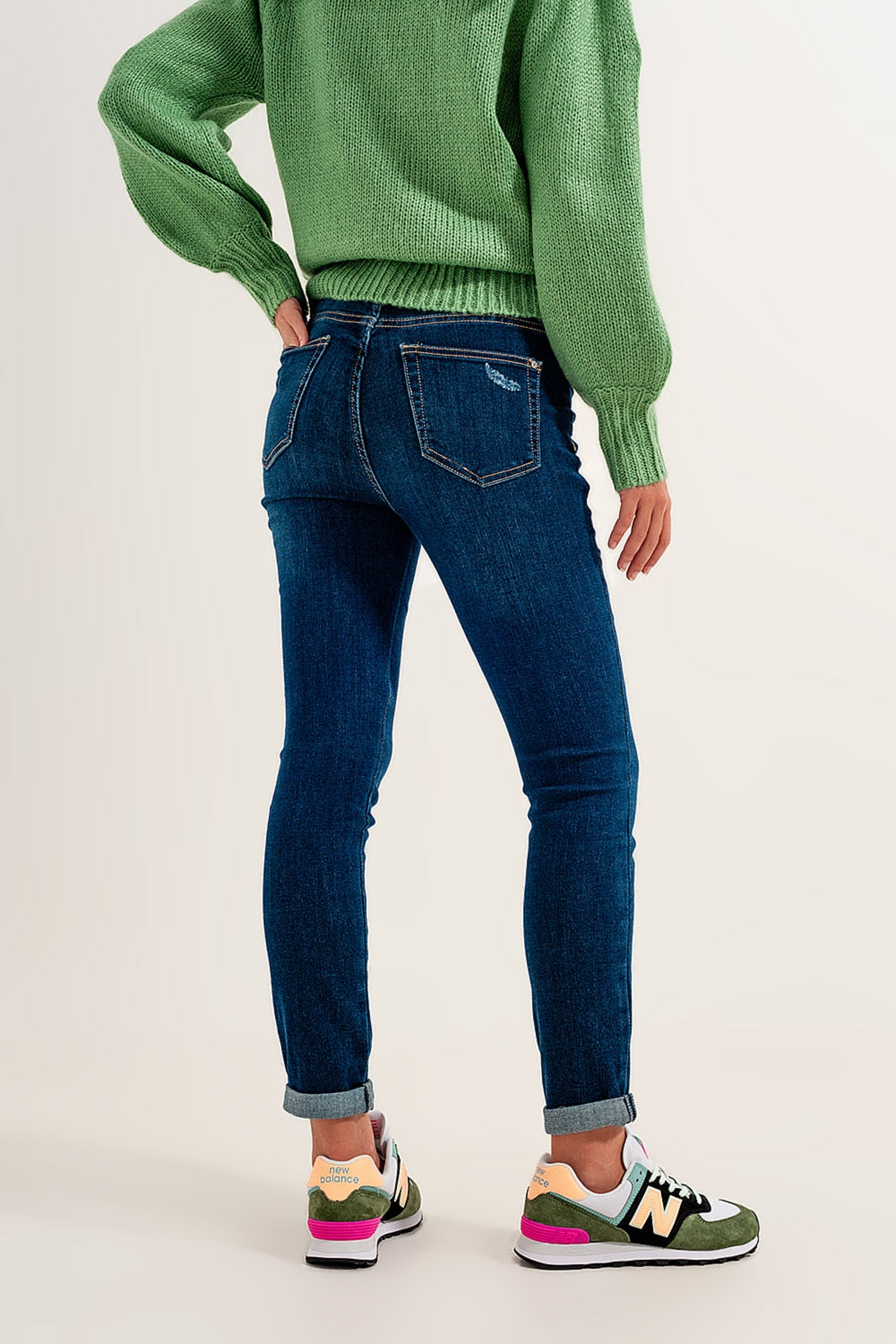Skinny jeans with stretch in medium blue - Jeans