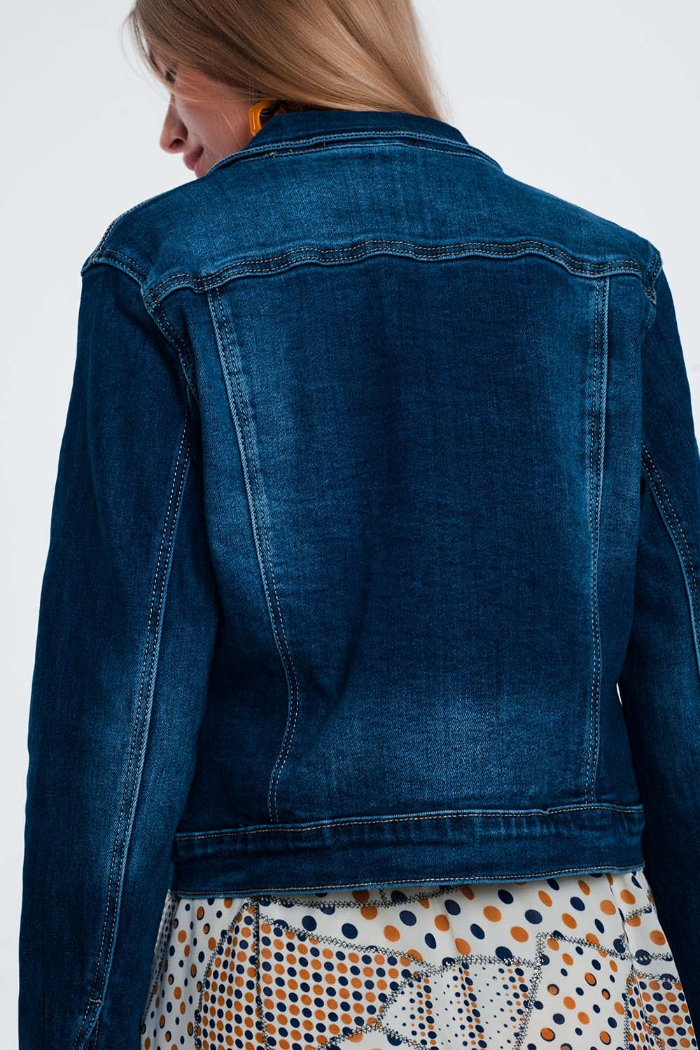 Skinny western denim jacket in mid wash - Jackets