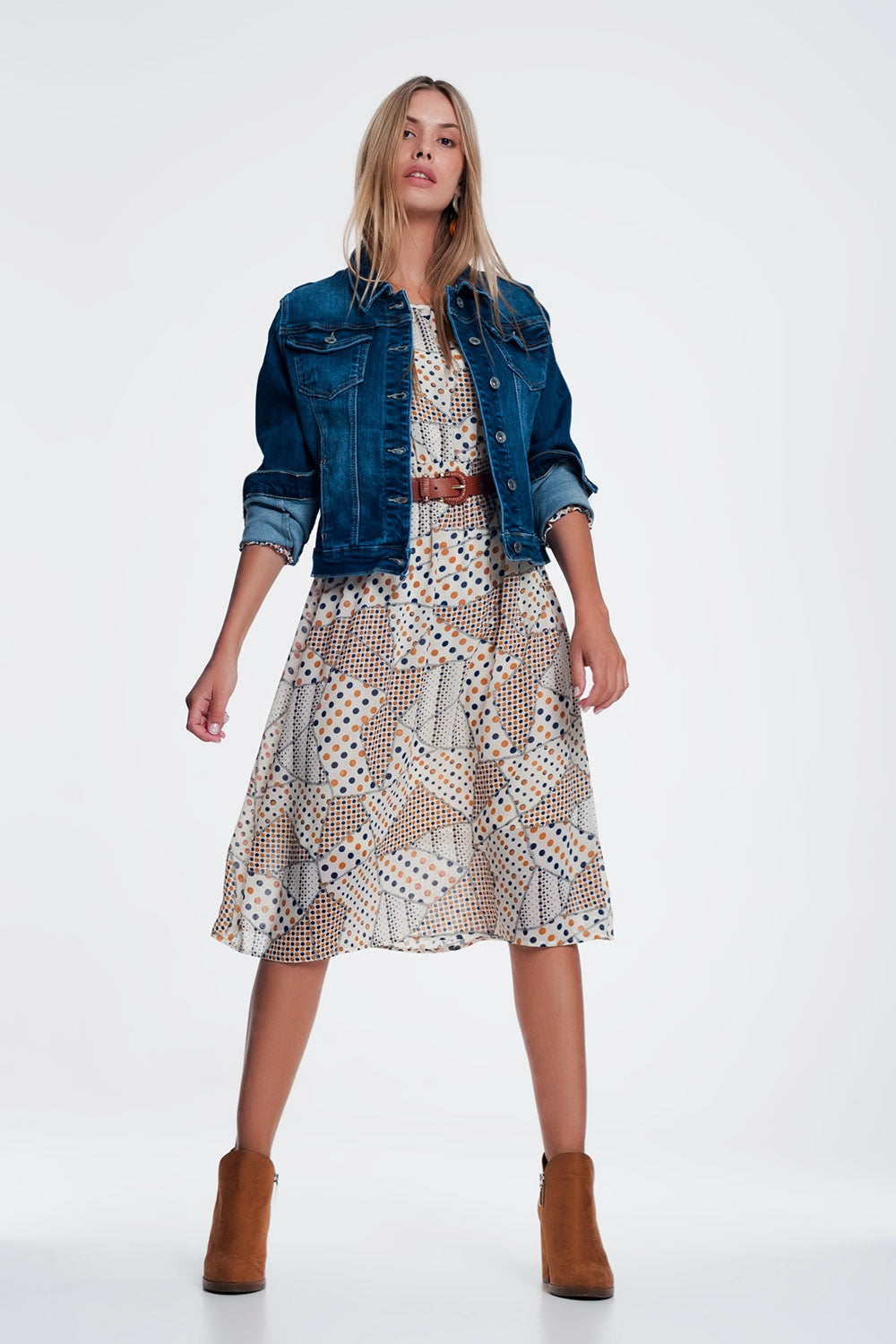 Skinny western denim jacket in mid wash - Jackets
