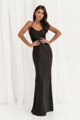 Sleek Formal Evening Gown Elegant Black Dress