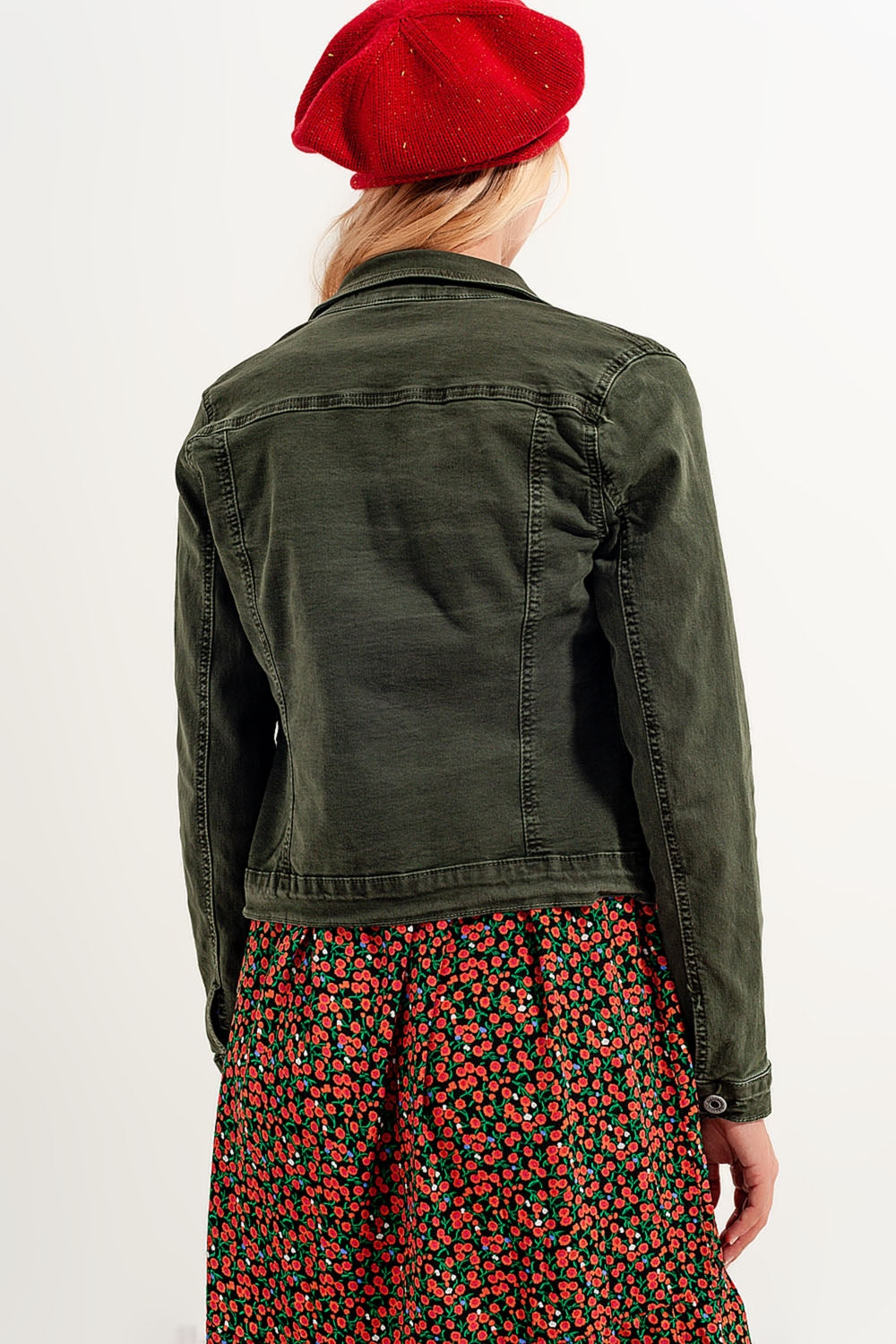 Slim denim trucker jacket in green - Jackets