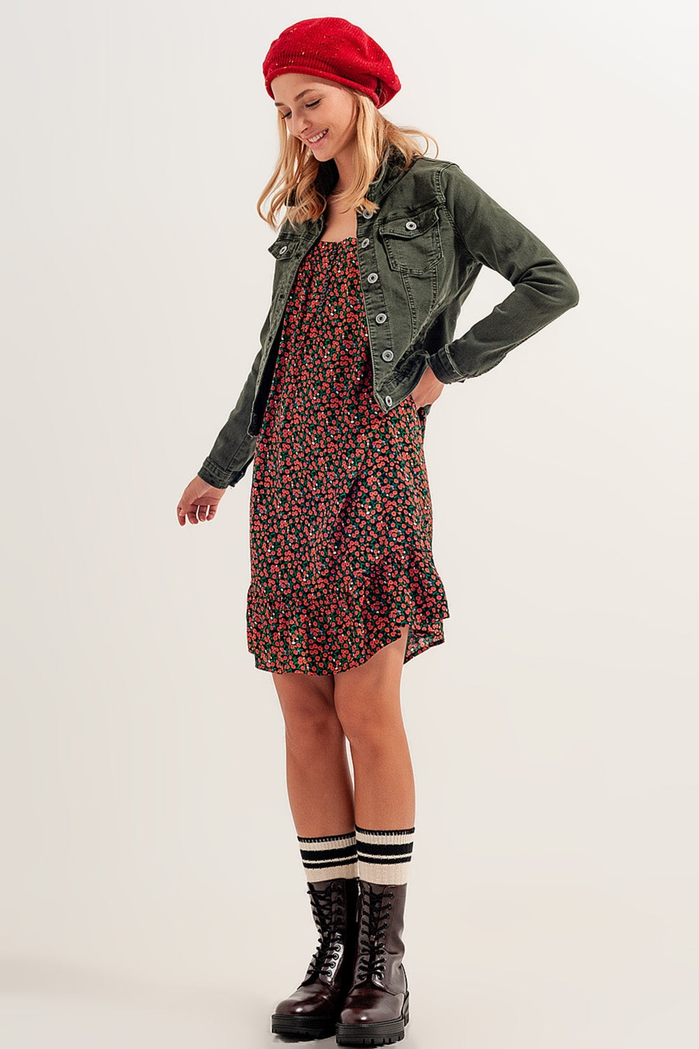 Slim denim trucker jacket in green - Jackets