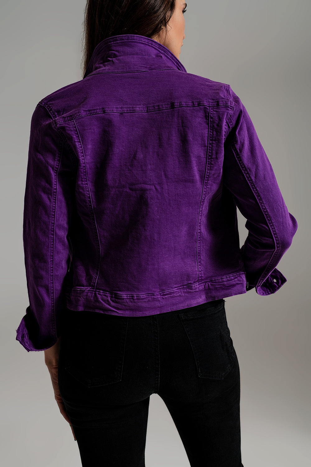 Slim denim trucker jacket in purple - Jackets