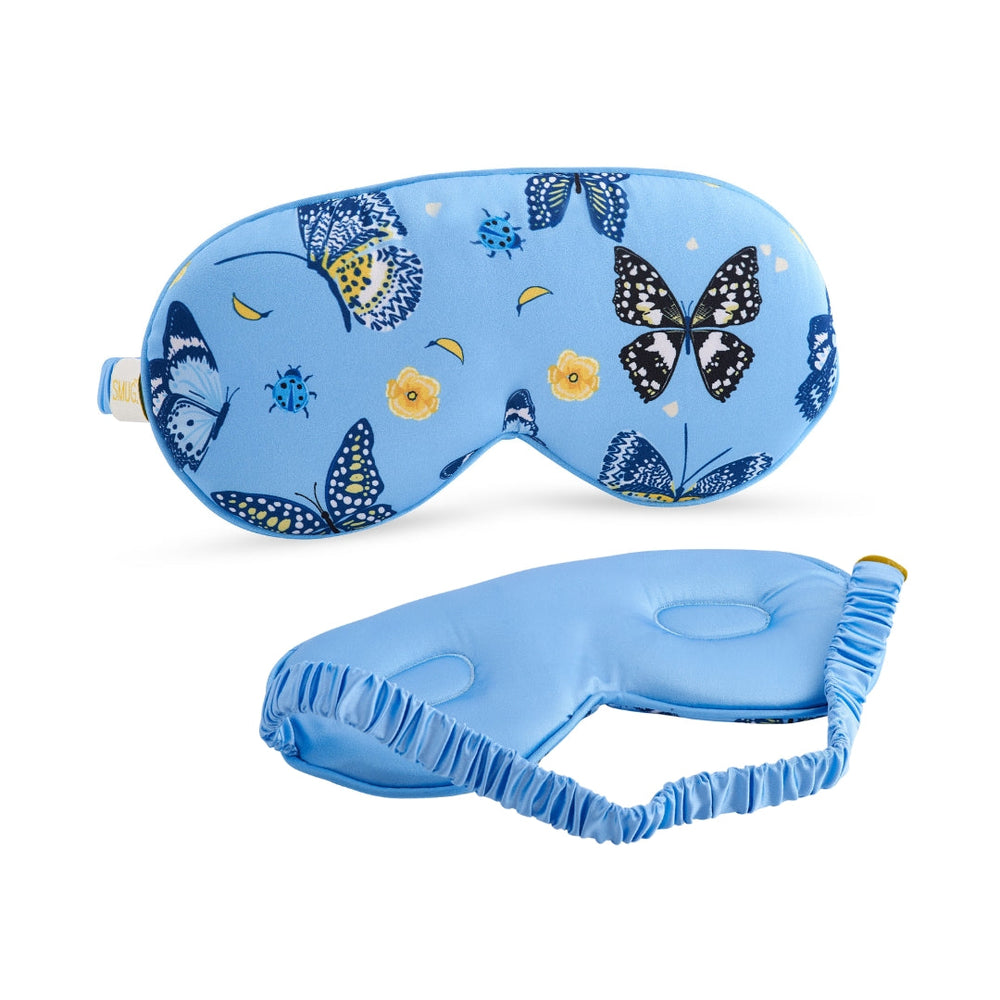 Máscara de dormir de cetim acolchoada em nuvem - Estampado de borboletas