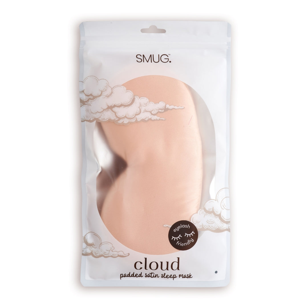 Cloud Padded Satin Sleep Mask - Caramel Print - Cloud Sleep Mask