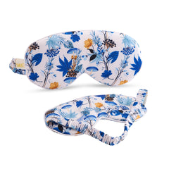 Masque de sommeil en satin rembourré Cloud - Imprimé bleuet