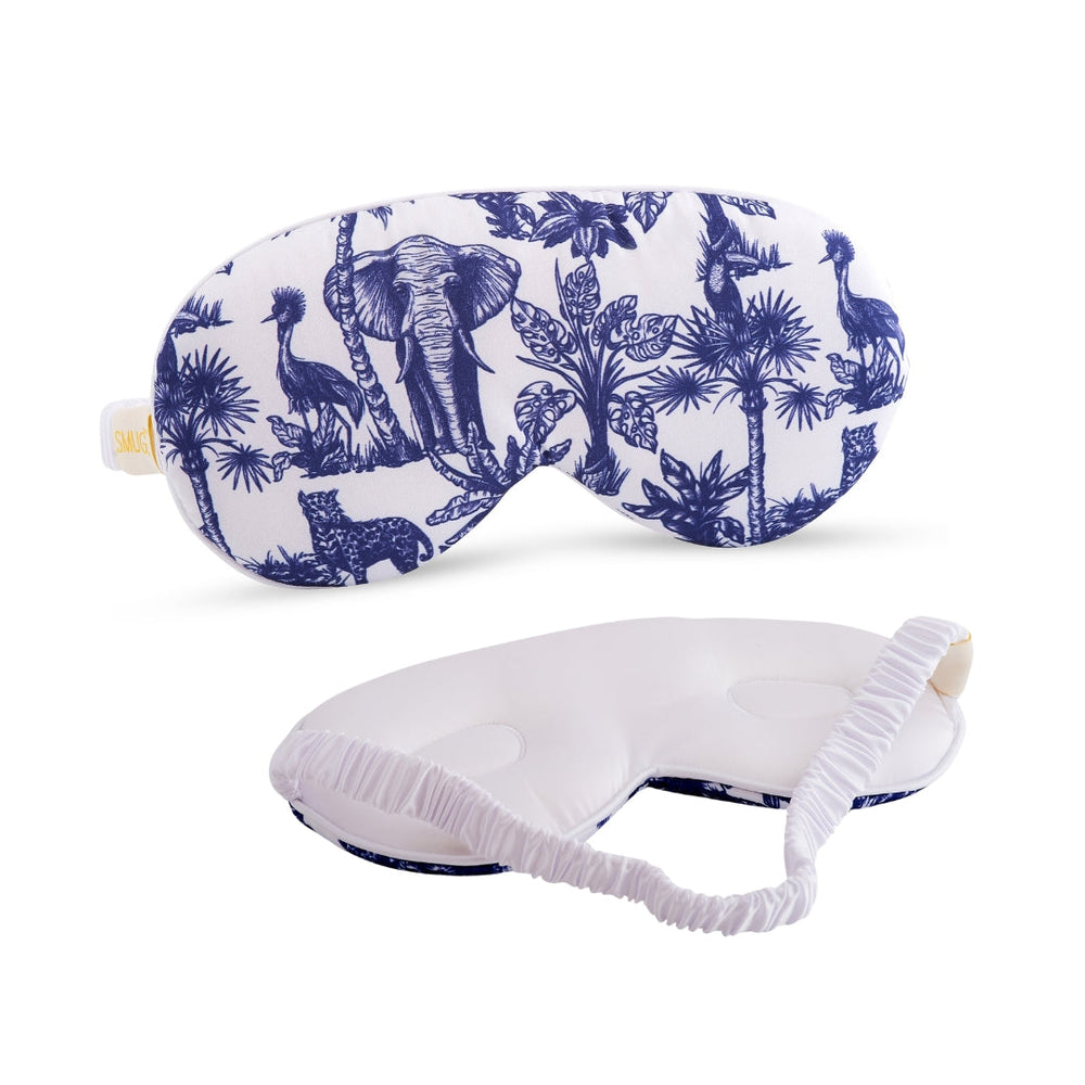 Máscara de dormir em cetim acolchoada em nuvem - estampado elefante