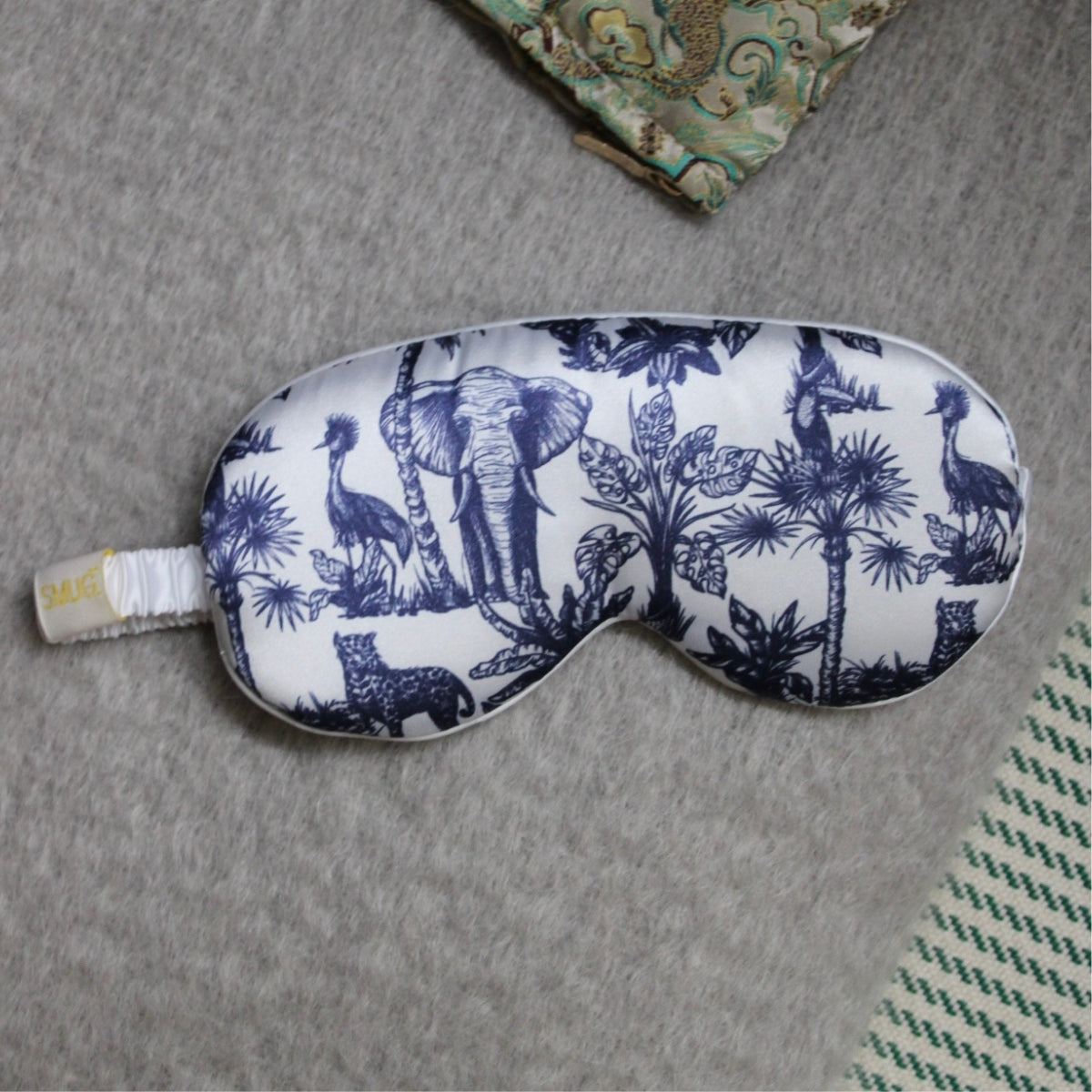Cloud Padded Satin Sleep Mask - Elephant Print - Cloud Sleep Mask