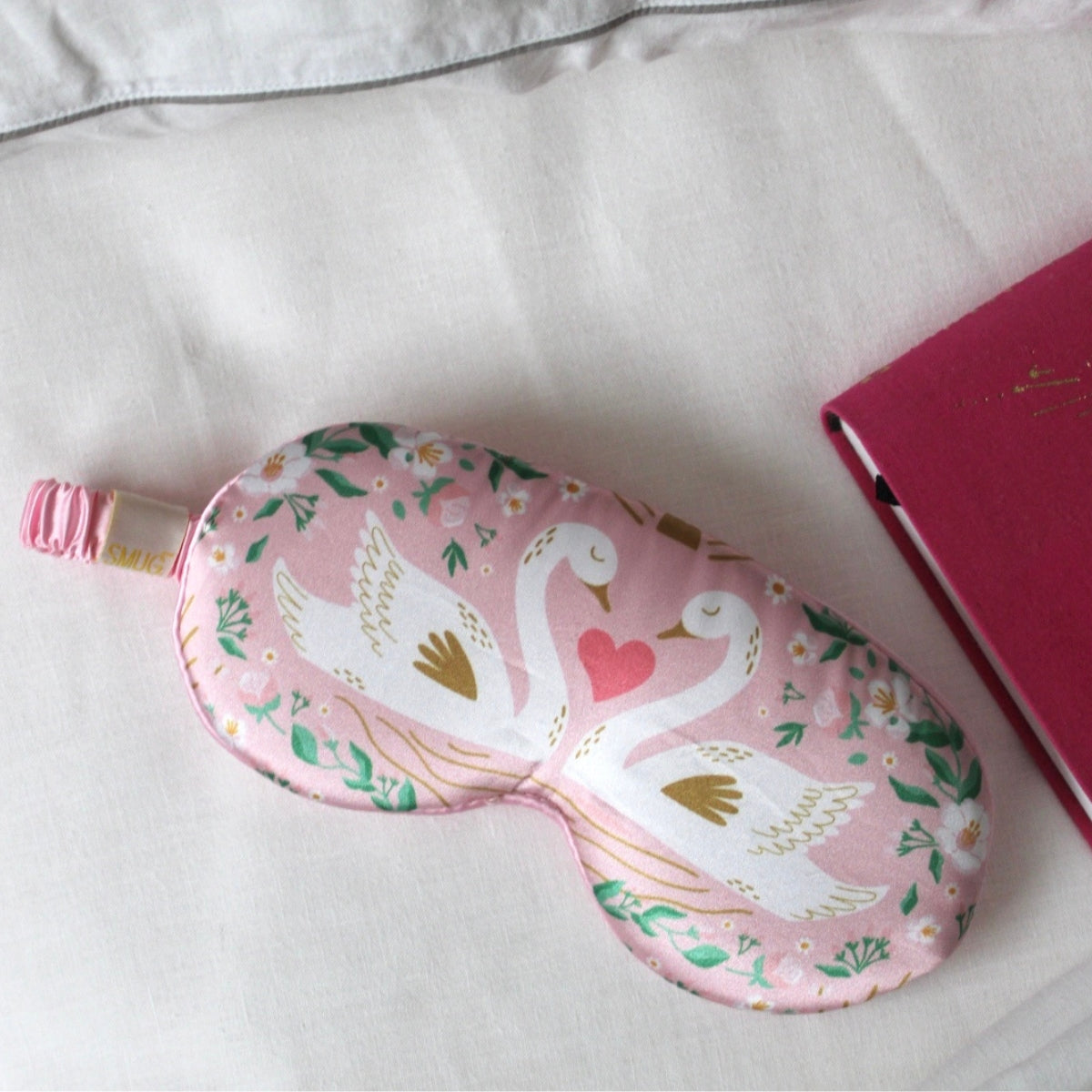Cloud Padded Satin Sleep Mask - Swans Print - Cloud Sleep Mask