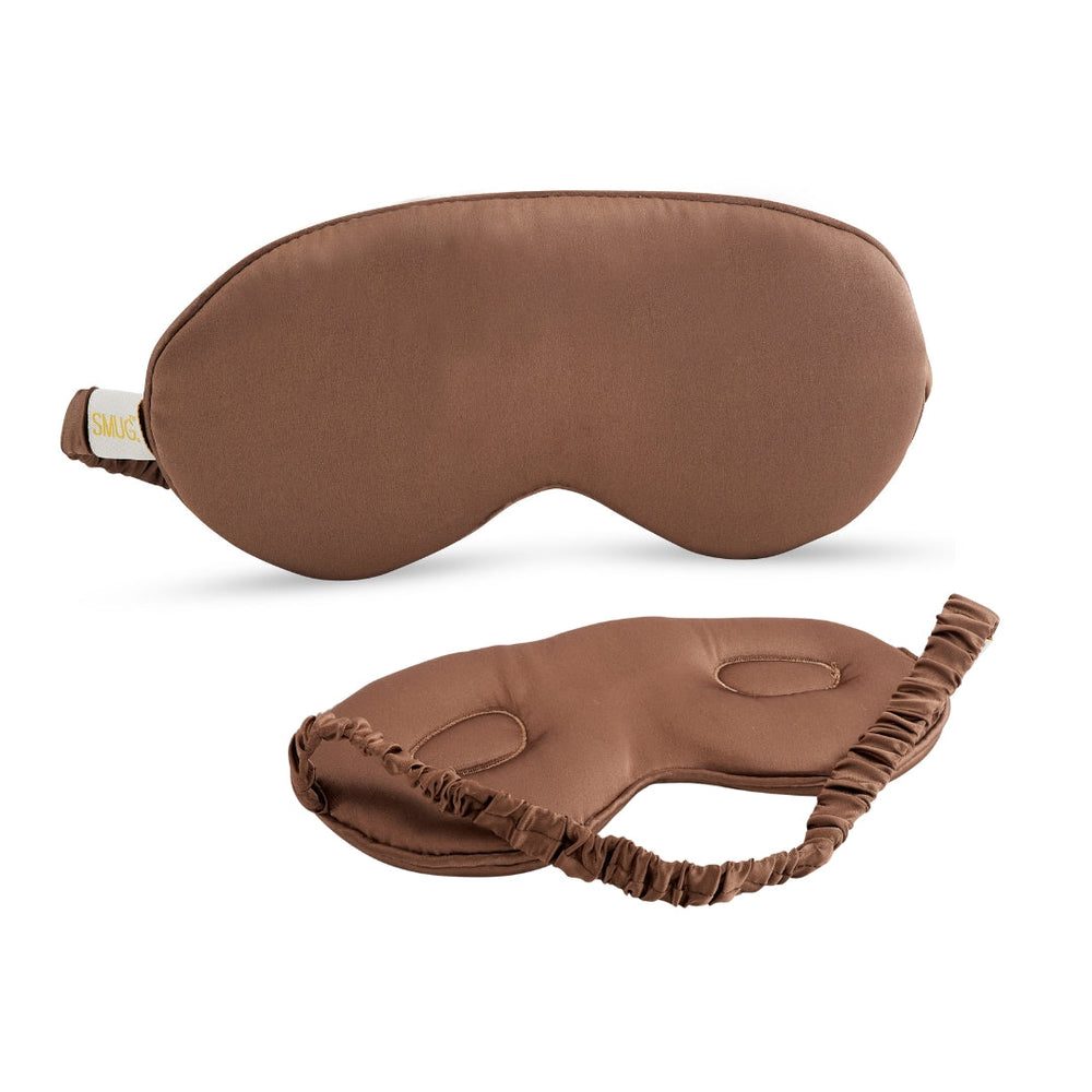 Masque de sommeil en satin rembourré Cloud - Imprimé moka
