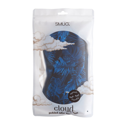 Cloud Padded Satin Sleep Mask - Palm Noir Print - Cloud Sleep Mask
