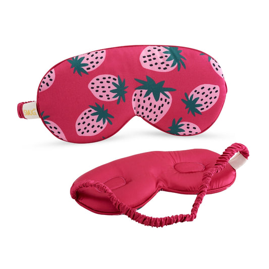 Cloud Padded Satin Sleep Mask - Strawberry Dreams Print - Cloud Sleep Mask