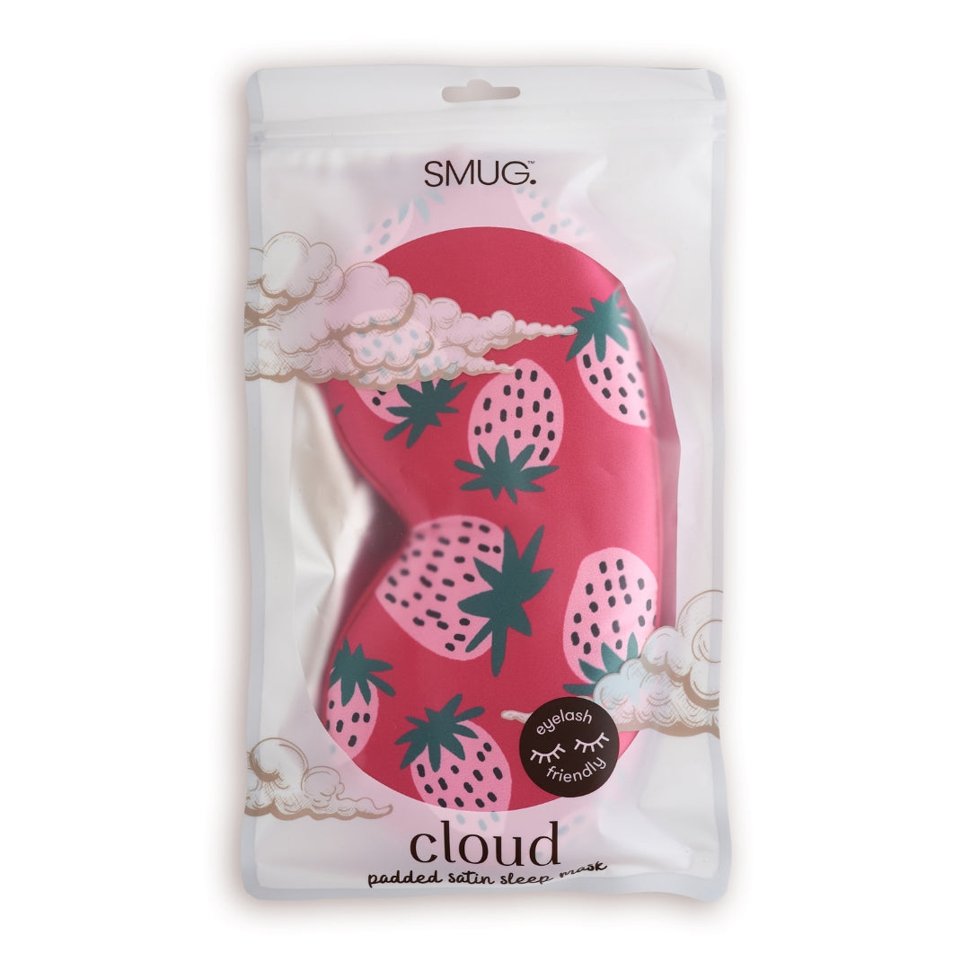 Cloud Padded Satin Sleep Mask - Strawberry Dreams Print - Cloud Sleep Mask