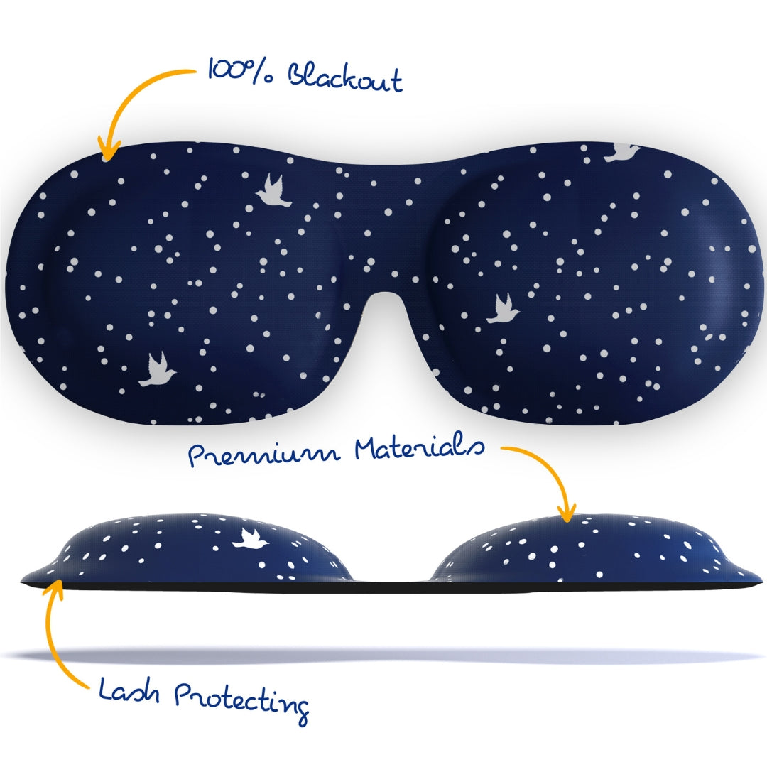Contoured 3D Blackout Sleep Mask - Night Sky Print - Contoured Sleep Mask