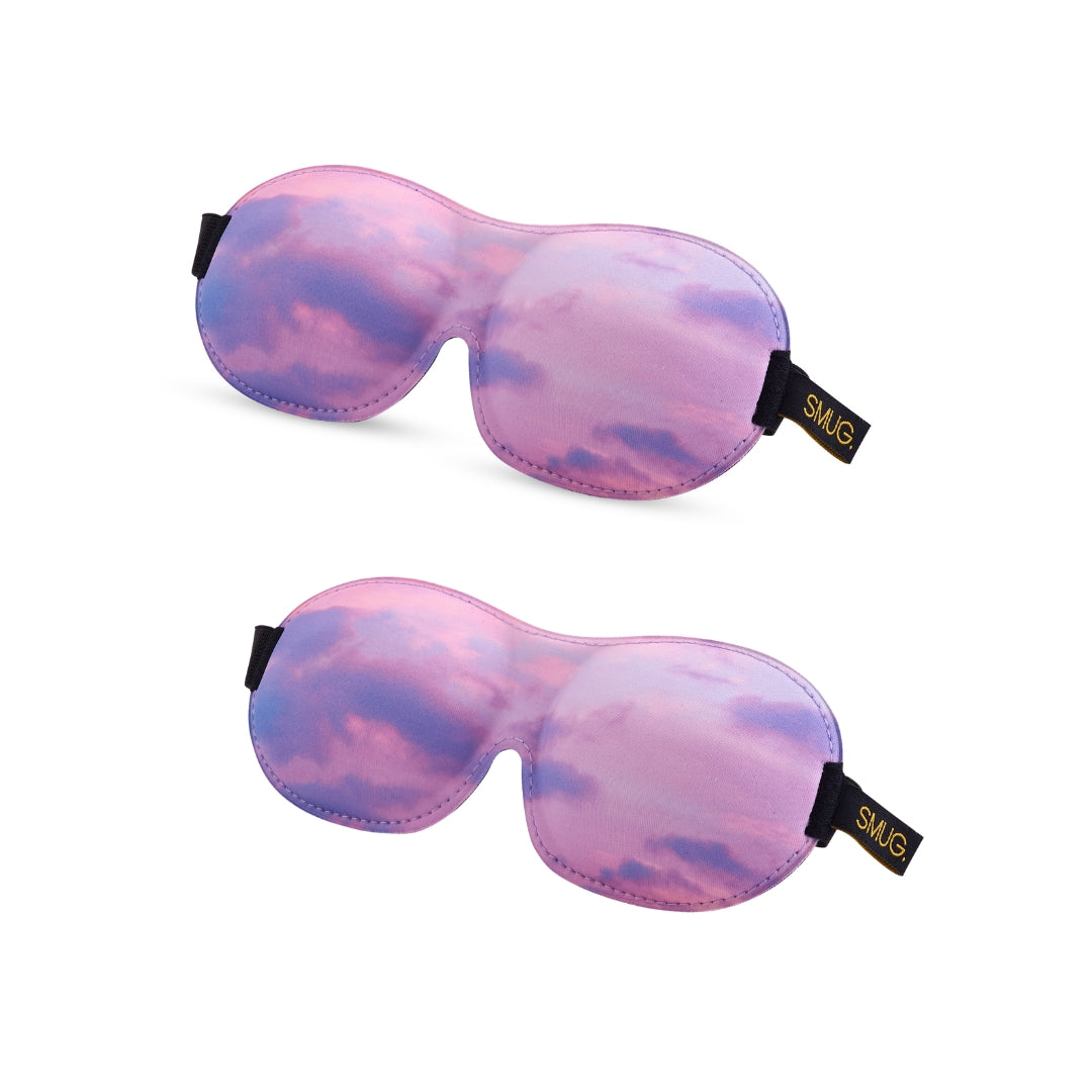 Contoured Sleep Mask Twin Pack Sets - Various Designs Cloudy Sky - Contoured Sleep Mask Set