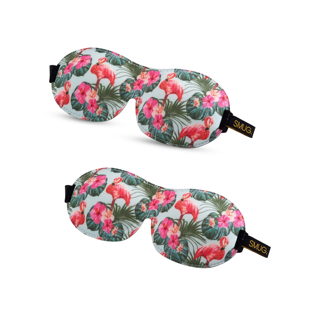 Contoured Sleep Mask Twin Pack Sets - Various Designs Flamingo - Contoured Sleep Mask Set
