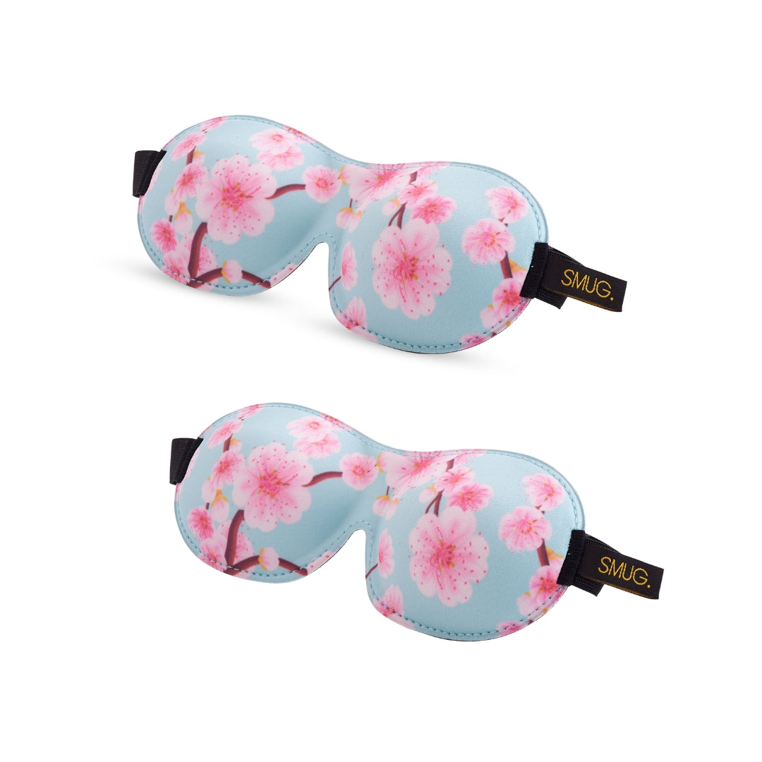 Contoured Sleep Mask Twin Pack Sets - Various Designs Cherry Blossom - Contoured Sleep Mask Set
