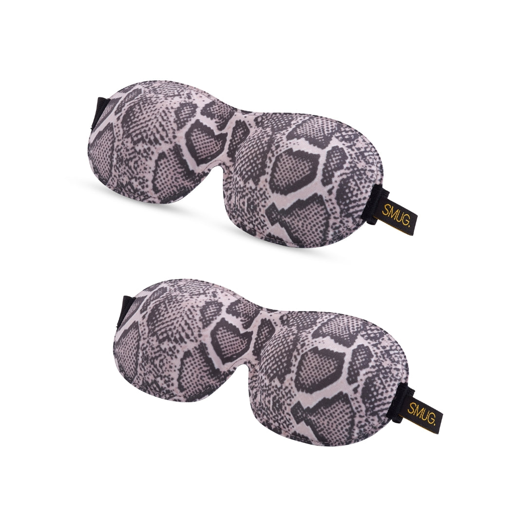 Contoured Sleep Mask Twin Pack Sets - Various Designs Snake - Contoured Sleep Mask Set