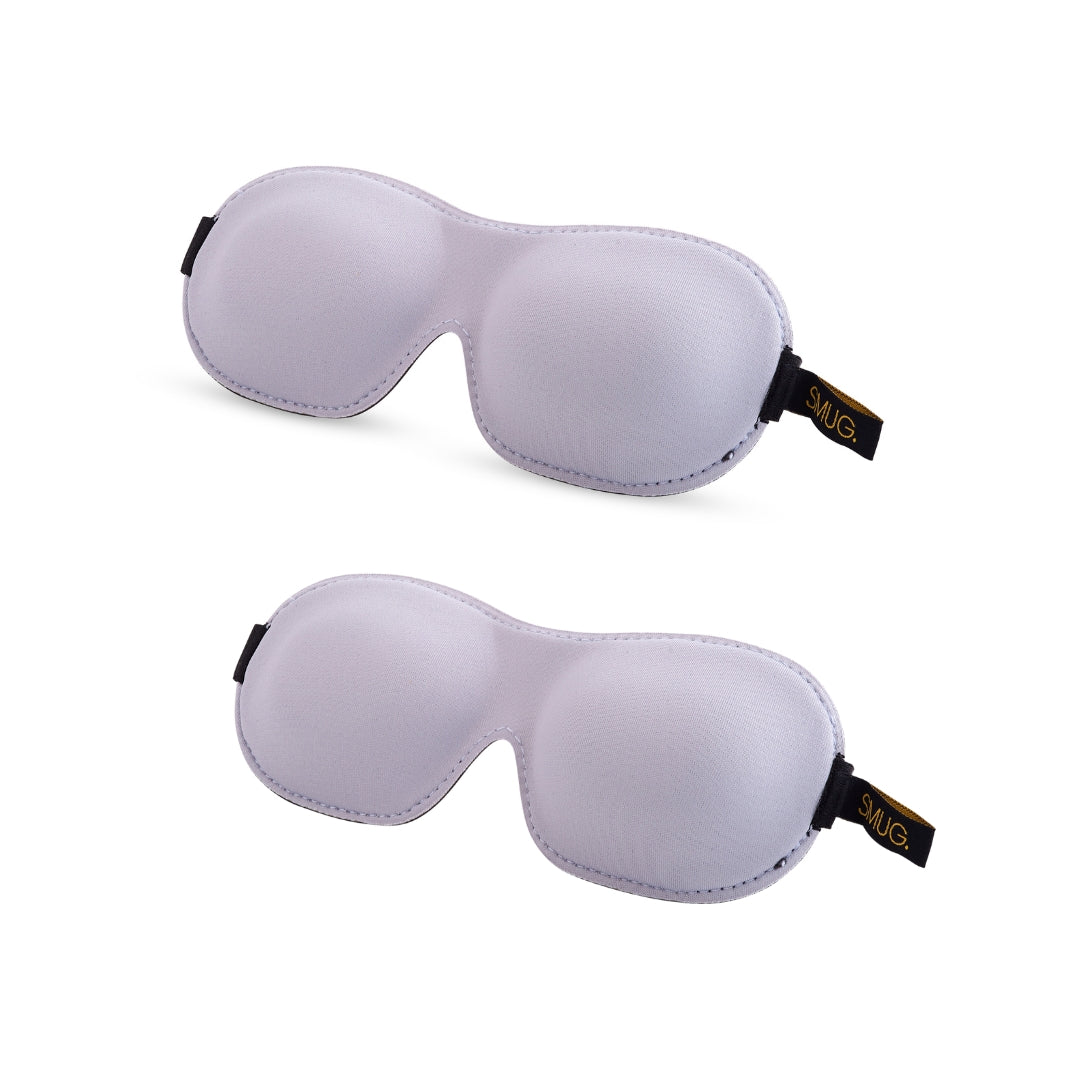 Contoured Sleep Mask Twin Pack Sets - Various Designs Grey - Contoured Sleep Mask Set