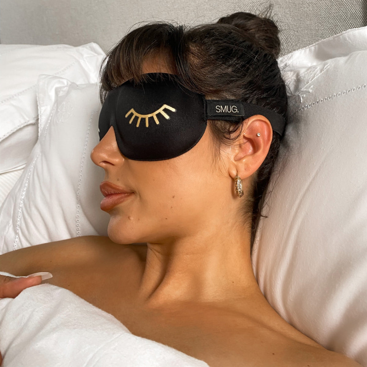 Contoured 3D Blackout Sleep Mask - Wink Print, Black - Contoured Sleep Mask