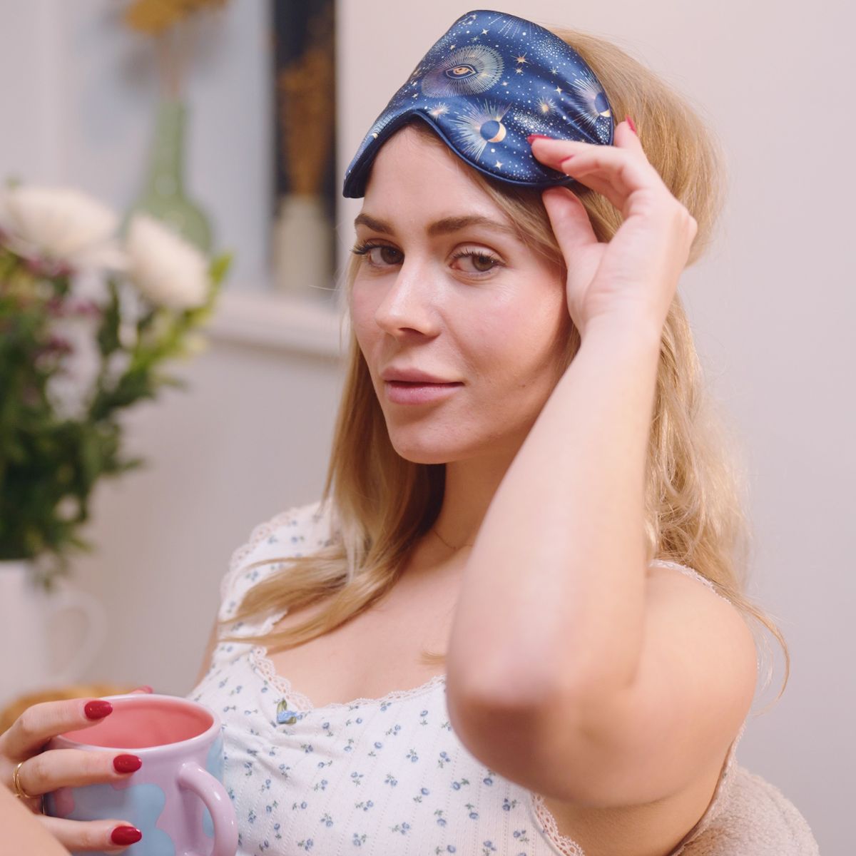 Satin Sleep Mask - Blue Celestial - Satin Sleep Mask