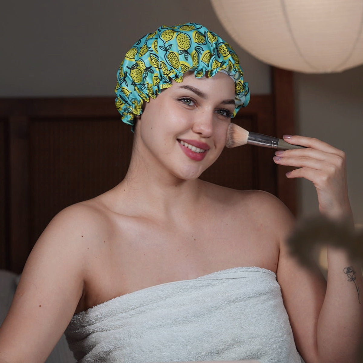 Shower Cap - Lemon Print - Shower Caps